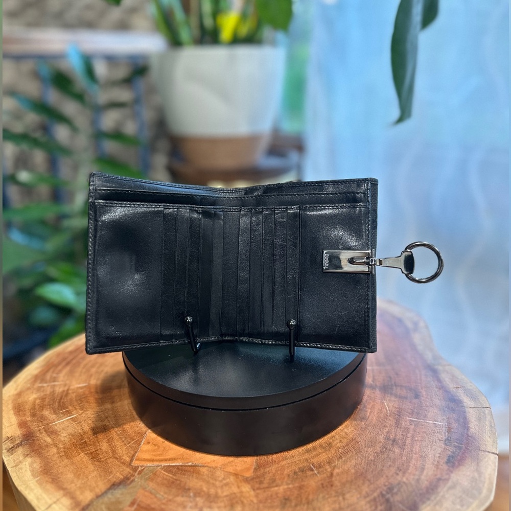 Gucci Black GG Supreme Horsebit Bifold Wallet Unisex - Picture 3 of 9